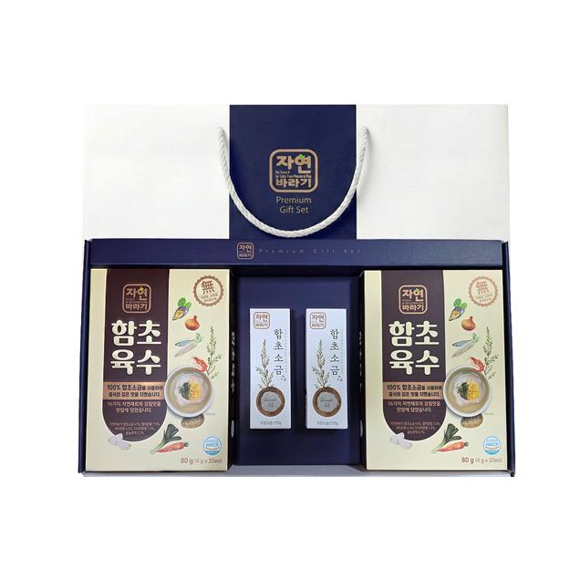 자연바라기 함육수세트 1호(함초육수80 g x 2개, 함초소금170g x 2개) 